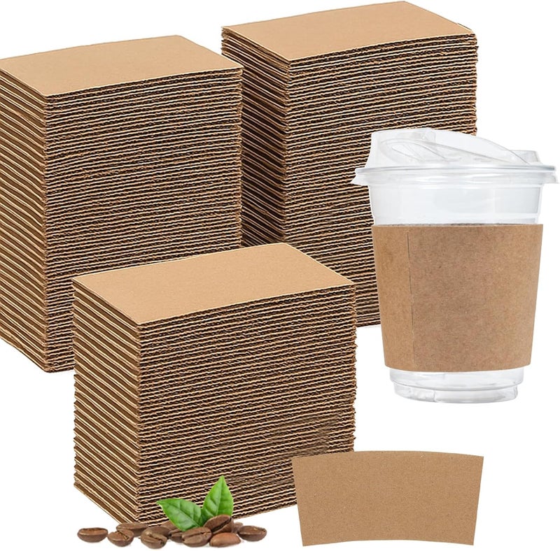 Tinsky 200 Pack Coffee Cup Sleeves for Cold and Hot Drinks Disposable Drink Sleeve for 10-24 oz Cups in Cafes Coffee Shops Offices - Image 1